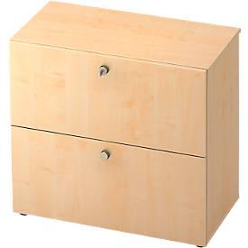 TOPAS LINE archiefkast, 2 dossierhoogtes, met volledig uittrekbare loper, ahorn decor/mapeldoorn decor