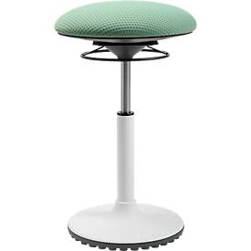 Topstar BBT-Coach zit-/stastoel, draaibare zitting, onderstel van thermoplastisch polyurethaan (TPU), zithoogte 520-720 mm, mintgroen/wit