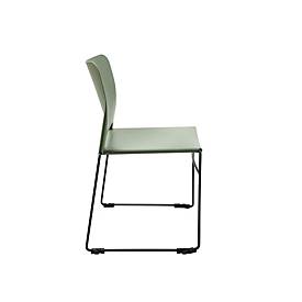 Topstar Besucherstuhl VISIT LITE, ohne Armlehnen, stapelbar bis 12 Stück, B 440 x T 410 x H 450 mm, Kunststoff/Stahl, olivgrün/schwarz, 4 Stück