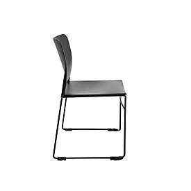 Topstar Besucherstuhl VISIT LITE, ohne Armlehnen, stapelbar bis 12 Stück, B 440 x T 410 x H 450 mm, Kunststoff/Stahl, schwarz/schwarz, 4 Stück