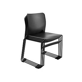 Topstar Besucherstuhl VISIT LITE, ohne Armlehnen, stapelbar bis 12 Stück, B 440 x T 410 x H 450 mm, Kunststoff/Stahl, schwarz/schwarz, 4 Stück