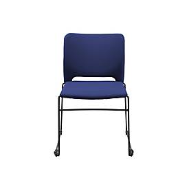Topstar Besucherstuhl VISIT LITE, ohne Armlehnen, stapelbar bis 12 Stück, B 440 x T 410 x H 450 mm, Stoff/Stahl, blau/schwarz, 4 Stück