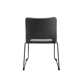 Topstar Besucherstuhl VISIT LITE, ohne Armlehnen, stapelbar bis 12 Stück, B 440 x T 410 x H 450 mm, Stoff/Stahl, grau/schwarz, 4 Stück