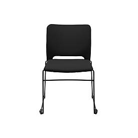 Topstar Besucherstuhl VISIT LITE, ohne Armlehnen, stapelbar bis 12 Stück, B 440 x T 410 x H 450 mm, Stoff/Stahl, schwarz/schwarz, 4 Stück