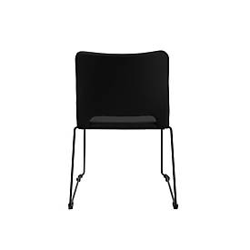 Topstar Besucherstuhl VISIT LITE, ohne Armlehnen, stapelbar bis 12 Stück, B 440 x T 410 x H 450 mm, Stoff/Stahl, schwarz/schwarz, 4 Stück