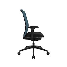 Topstar Bürostuhl AirWork, mit Armlehnen, Auto-Synchronmechanik, Muldensitz, Netzrücken mit Lordosenstütze, petrol/schwarz