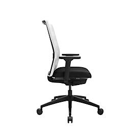 Topstar Bürostuhl AirWork, mit Armlehnen, Auto-Synchronmechanik, Muldensitz, Netzrücken mit Lordosenstütze, weiß/schwarz