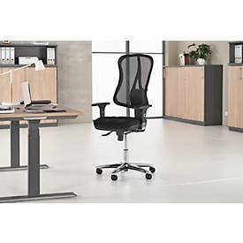 Topstar Bürostuhl Head Point Deluxe, mit Armlehnen, Synchronmechanik, Muldensitz, Netzrücken, schwarz/alusilber