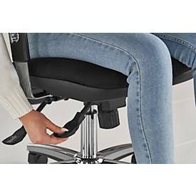 Topstar Bürostuhl Head Point Deluxe, mit Armlehnen, Synchronmechanik, Muldensitz, Netzrücken, schwarz/alusilber