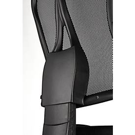 Topstar Bürostuhl Head Point Deluxe, mit Armlehnen, Synchronmechanik, Muldensitz, Netzrücken, schwarz/alusilber