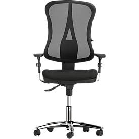 Topstar Bürostuhl Head Point Deluxe, mit Armlehnen, Synchronmechanik, Muldensitz, Netzrücken, schwarz/alusilber