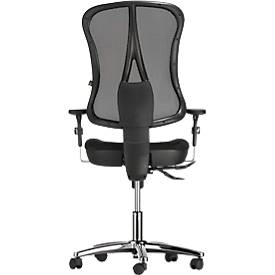 Topstar Bürostuhl Head Point Deluxe, mit Armlehnen, Synchronmechanik, Muldensitz, Netzrücken, schwarz/alusilber