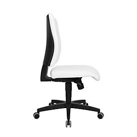 Topstar Bürostuhl LIGHTSTAR 10, ohne Armlehnen, Synchronmechanik, Flachsitz, Kunstleder desinfektionsmittelbeständig, weiß/schwarz
