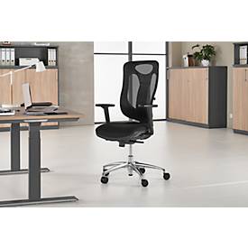 Topstar Bürostuhl Net Pro 100, mit Armlehnen, Punktsynchronmechanik, Bandscheibensitz, Netzrücken, Stiftung Warentest GUT 2,3, schwarz/alusilber