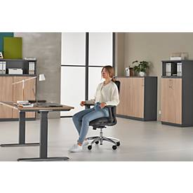 Topstar Bürostuhl Net Pro 100, mit Armlehnen, Punktsynchronmechanik, Bandscheibensitz, Netzrücken, Stiftung Warentest GUT 2,3, schwarz/alusilber