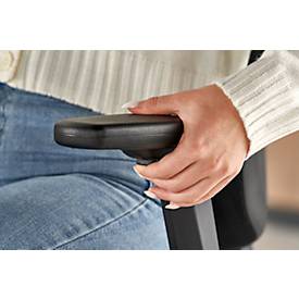 Topstar Bürostuhl Net Pro 100, mit Armlehnen, Punktsynchronmechanik, Bandscheibensitz, Netzrücken, Stiftung Warentest GUT 2,3, schwarz/alusilber