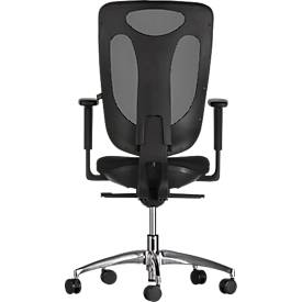 Topstar Bürostuhl Net Pro 100, mit Armlehnen, Punktsynchronmechanik, Bandscheibensitz, Netzrücken, Stiftung Warentest GUT 2,3, schwarz/alusilber