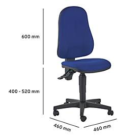 Topstar Bürostuhl Point 600, Permanentkontakt-Mechanik, ohne Armlehnen, Muldensitz, blau