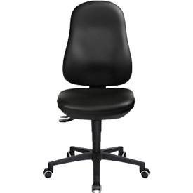 TOPSTAR Bürostuhl POINT 70, Hartbodenrollen, Höhen- und neigungsverstellbar, Permanentkontakt, Lendenwirbelunterstützung, Kunstleder, schwarz