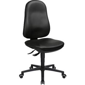 TOPSTAR Bürostuhl POINT 70, Hartbodenrollen, Höhen- und neigungsverstellbar, Permanentkontakt, Lendenwirbelunterstützung, Kunstleder, schwarz