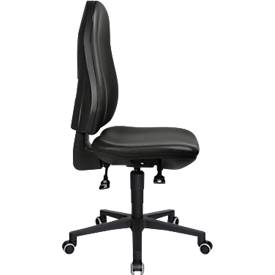 TOPSTAR Bürostuhl POINT 70, Hartbodenrollen, Höhen- und neigungsverstellbar, Permanentkontakt, Lendenwirbelunterstützung, Kunstleder, schwarz
