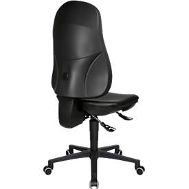 TOPSTAR Bürostuhl POINT 70, Hartbodenrollen, Höhen- und neigungsverstellbar, Permanentkontakt, Lendenwirbelunterstützung, Kunstleder, schwarz