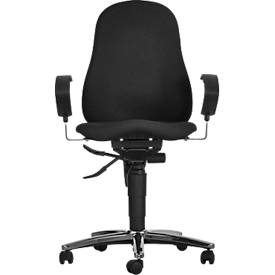 Topstar Bürostuhl SENSUM, Permanentkontakt, mit Armlehnen, Lendenwirbelstütze, 3D-Orthositz, schwarz