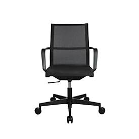 Topstar Bürostuhl Sitness Life 40, mit Armlehnen, 3D Mechanik, Flachsitz, Netzrücken, schwarz/schwarz