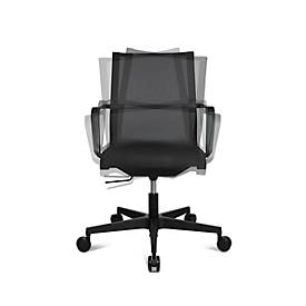 Topstar Bürostuhl Sitness Life 40, mit Armlehnen, 3D Mechanik, Flachsitz, Netzrücken, schwarz/schwarz