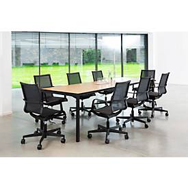 Topstar Bürostuhl Sitness Life 40, mit Armlehnen, 3D Mechanik, Flachsitz, Netzrücken, schwarz/schwarz