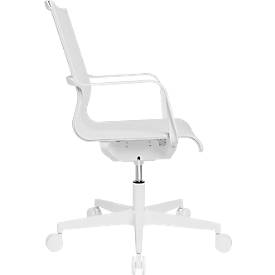 Topstar Bürostuhl Sitness Life 40, mit Armlehnen, 3D-Mechanik, Flachsitz, Netzrücken, weiß/weiß