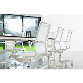 Topstar Bürostuhl Sitness Life 40, mit Armlehnen, 3D-Mechanik, Flachsitz, Netzrücken, weiß/weiß