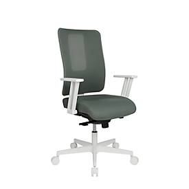 Topstar Bürostuhl Sitness Life 50, mit Armlehnen, 3D-Synchronmechanik, Muldensitz, Netzrücken, graugrün/weiß