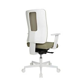 Topstar Bürostuhl Sitness Life 50, mit Armlehnen, 3D-Synchronmechanik, Muldensitz, Netzrücken, schlammgrün/weiß