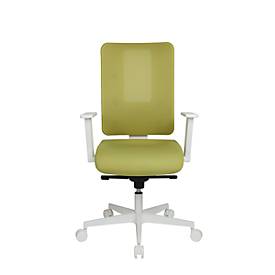 Topstar Bürostuhl Sitness Life 50, mit Armlehnen, 3D-Synchronmechanik, Muldensitz, Netzrücken, senfgrün/weiß
