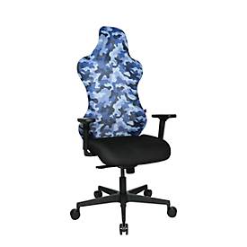 Topstar Bürostuhl Sitness RS Sport Camouflage, mit Armlehnen, 3D-Synchronmechanik, Muldensitz, Kopfstütze, blau/schwarz