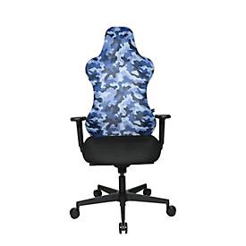 Topstar Bürostuhl Sitness RS Sport Camouflage, mit Armlehnen, 3D-Synchronmechanik, Muldensitz, Kopfstütze, blau/schwarz