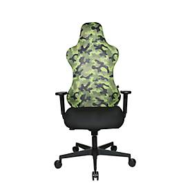 Topstar Bürostuhl Sitness RS Sport Camouflage, mit Armlehnen, 3D-Synchronmechanik, Muldensitz, Kopfstütze, grün/schwarz