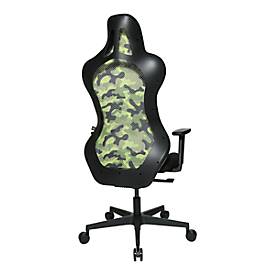 Topstar Bürostuhl Sitness RS Sport Camouflage, mit Armlehnen, 3D-Synchronmechanik, Muldensitz, Kopfstütze, grün/schwarz