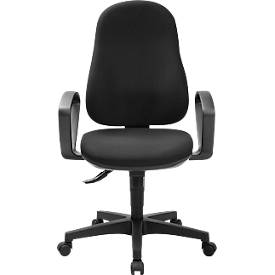 Topstar Bürostuhl SUPPORT SY, Armlehnen, Synchronmechanik, Bandscheibensitz, nachhaltig, Recycling-Kunststoff, schwarz