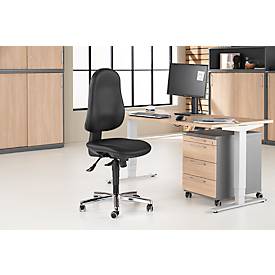 Topstar Bürostuhl SUPPORT SY, ohne Armlehnen, Synchronmechanik, Bandscheibensitz, Kunstleder desinfektionsmittelbeständig, schwarz/chromsilbern