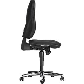 Topstar Bürostuhl SUPPORT SY, ohne Armlehnen, Synchronmechanik, Bandscheibensitz, Kunstleder desinfektionsmittelbeständig, schwarz/chromsilbern