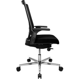 Topstar Bürostuhl T300, Synchronmechanik, mit Armlehnen, Netzrücken Lendenwirbelstütze, Muldensitz, schwarz/schwarz