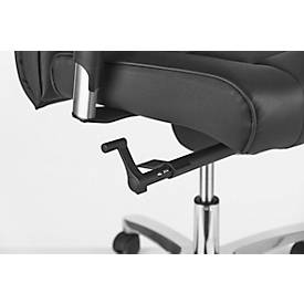 Topstar Chefsessel Sitness Director, mit Armlehnen, 3D-Synchronmechanik, Flachsitz, Echtleder, schwarz