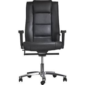 Topstar Chefsessel Sitness Director, mit Armlehnen, 3D-Synchronmechanik, Flachsitz, Echtleder, schwarz