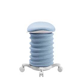 Topstar Hocker SITNESS 4D, ergonomisch, aktives Sitzen, gepolsterter Sattelsitz, höhenverstellbar, um 360° drehbar, Tragegriff, Rollen, papyrusweiß/blau