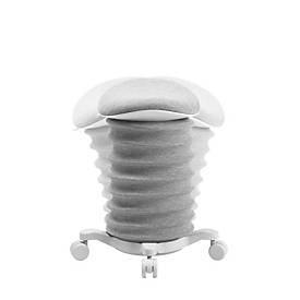 Topstar Hocker SITNESS 4D, ergonomisch, aktives Sitzen, gepolsterter Sattelsitz, höhenverstellbar, um 360° drehbar, Tragegriff, Rollen, papyrusweiß/grau