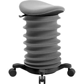Topstar Hocker SITNESS 4D, ergonomisch, aktives Sitzen, gepolsterter Sattelsitz, höhenverstellbar, um 360° drehbar, Tragegriff, Rollen, schwarz/grau