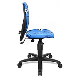 Topstar Kinderdrehstuhl S´cool 3 Fußball, ohne Armlehnen, Muldensitz, blau/schwarz