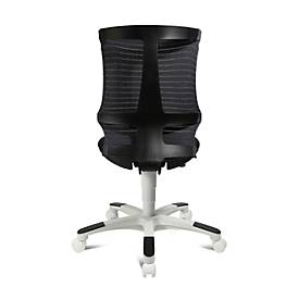 Topstar Kinderdrehstuhl S´neaker, ohne Armlehnen, Muldensitz, 3D-Netz-Rückenlehne, dunkelgrau/schwarz/weiß